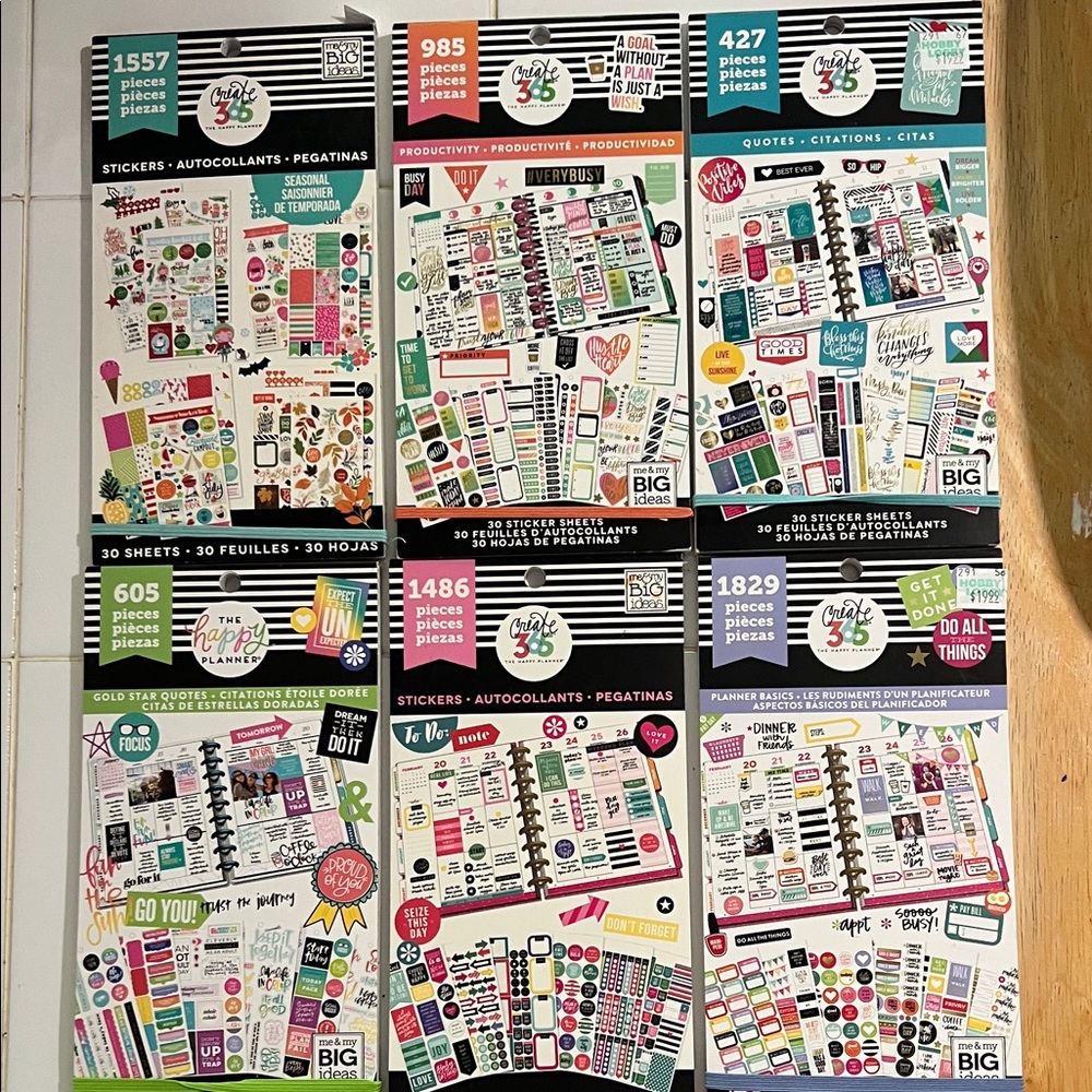The Happy Planner Vibrant Sticker Set and Paper Punch